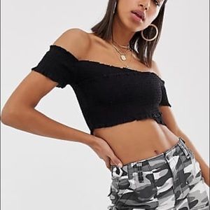 Bershka Off Shoulder Crop Top